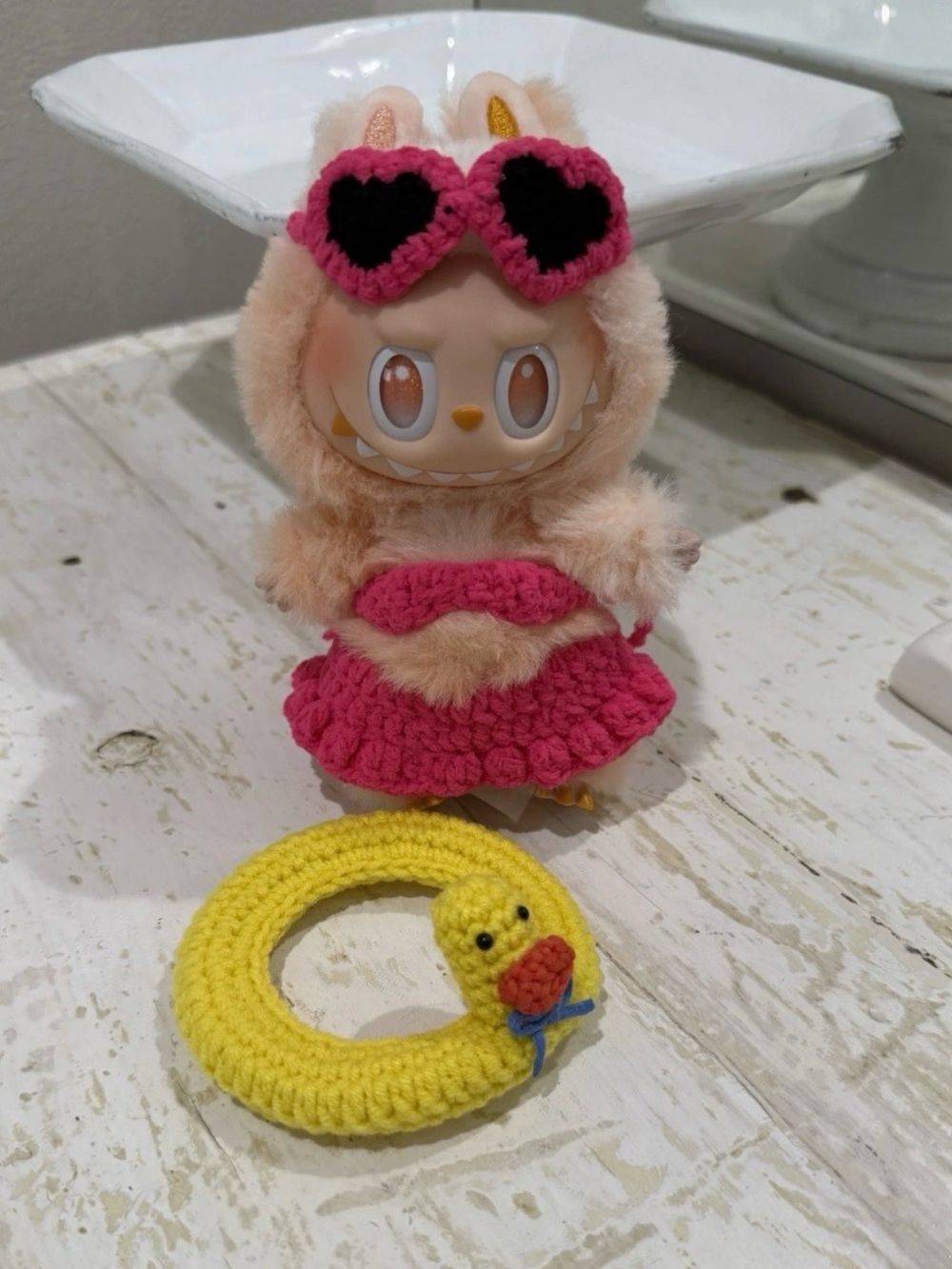 Labubu outfit crochet bikini set with duck ring - Picture 2 of 5